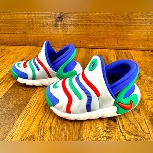 Nike Kids Sneakers - White with Blue, Green, Red Accents